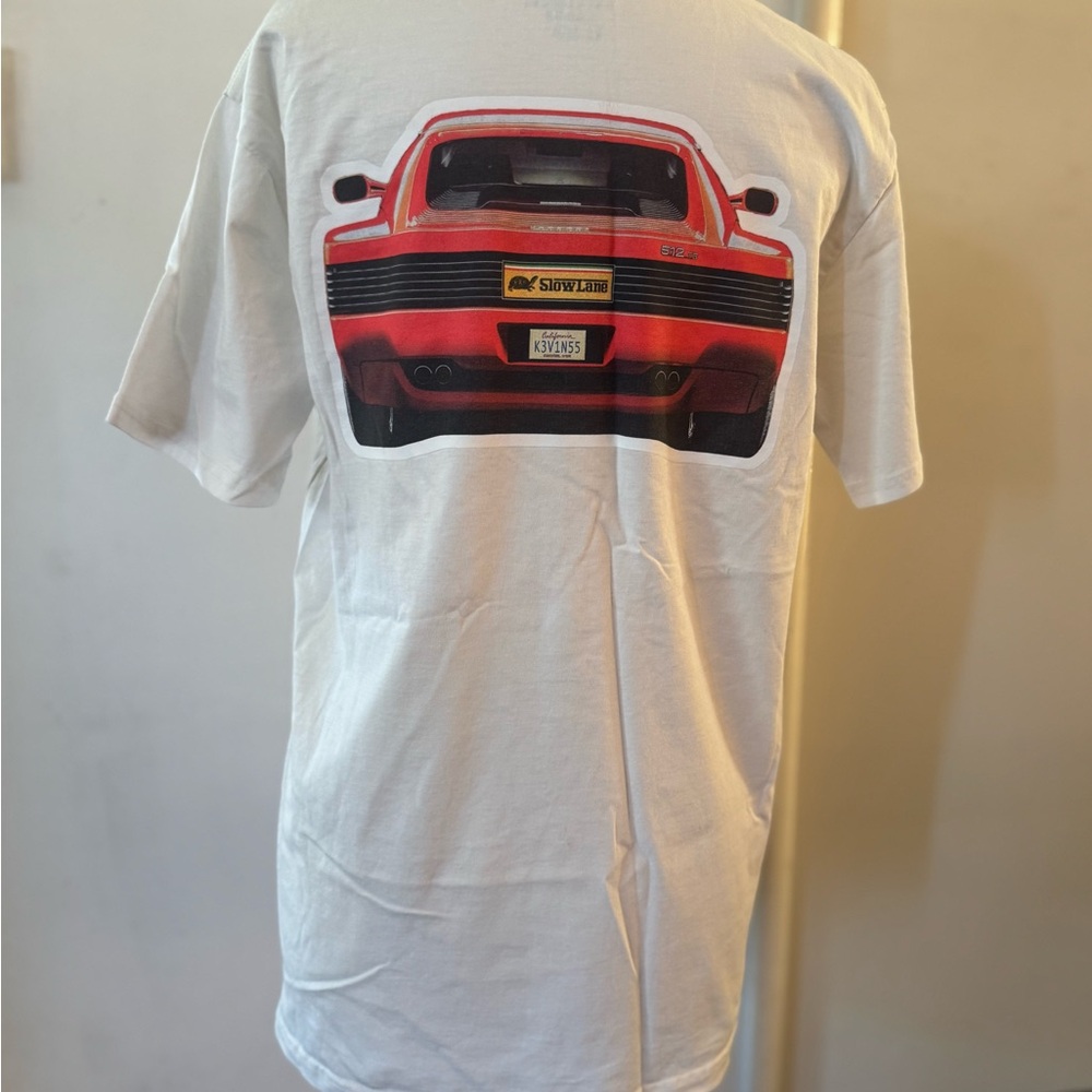 Connected brand w T-Shirt with Red Ferrari “slow lane” strain logo